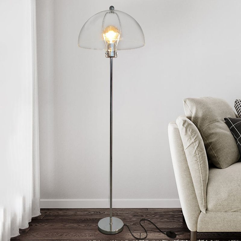 Levy Round Tree Retro floor lamp illuminating living room