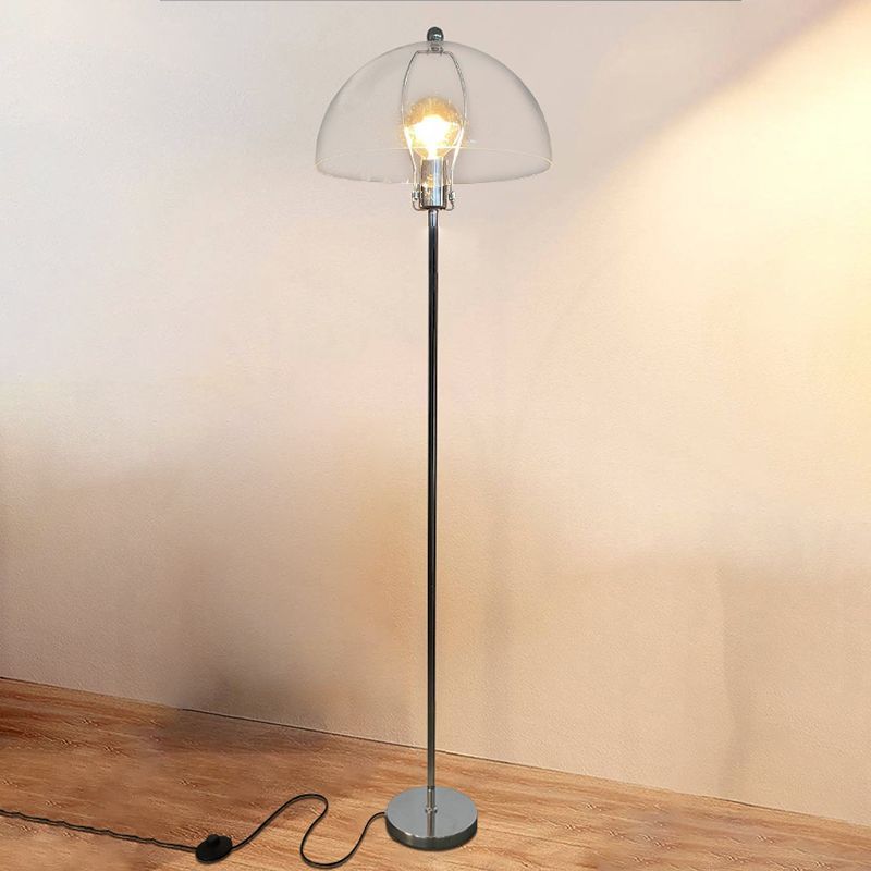Levy floor lamp with transparent shade and LED bulb