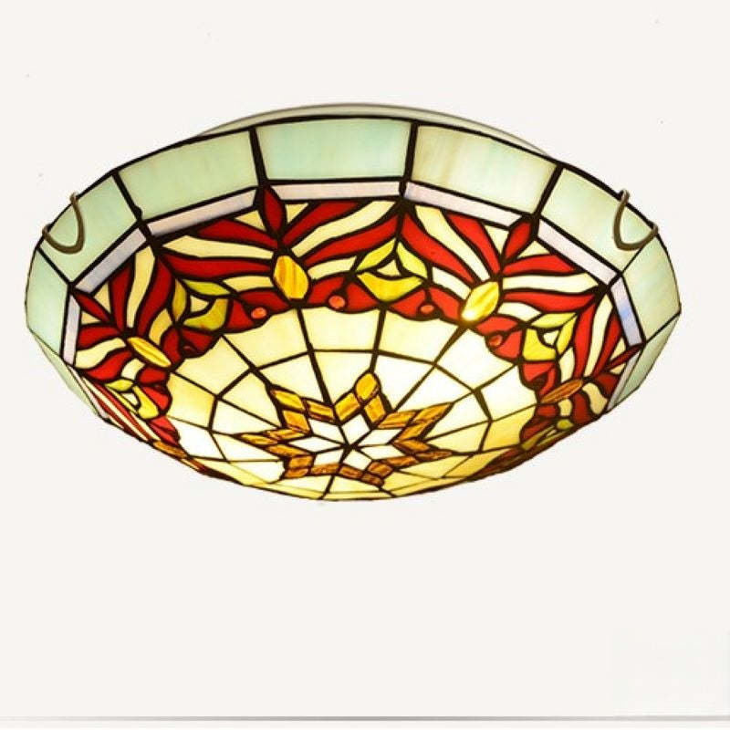 Eryn Retro Stained Glass Ceiling Light - Decorative Floral Design