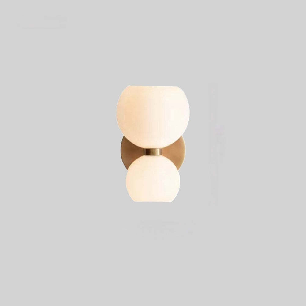 Modern hourglass wall sconce, metal and glass