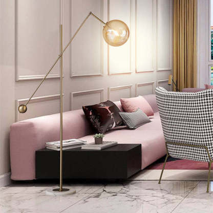 Valentina Arc Floor Lamp in Living Room