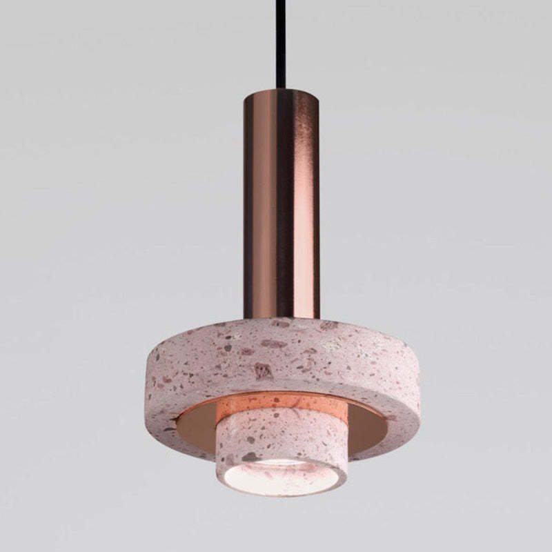 Zaid Modern LED Art Deco Pendant Light with Terrazzo Shade