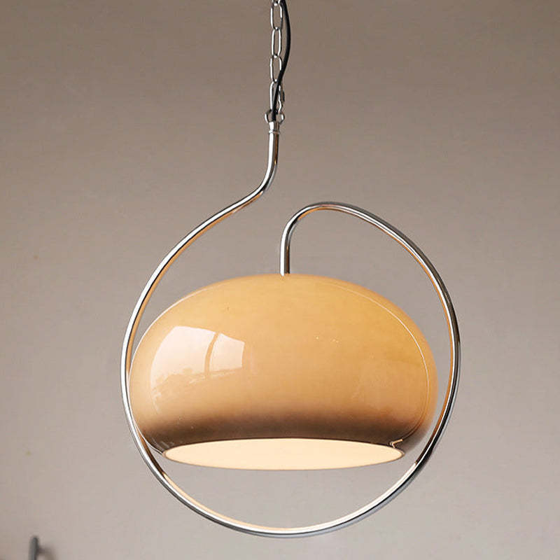 Hailie Retro Pendant Light - Brown Glass Shade