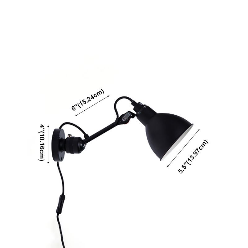 Brady Black Metal Wall Lamp Dimensions