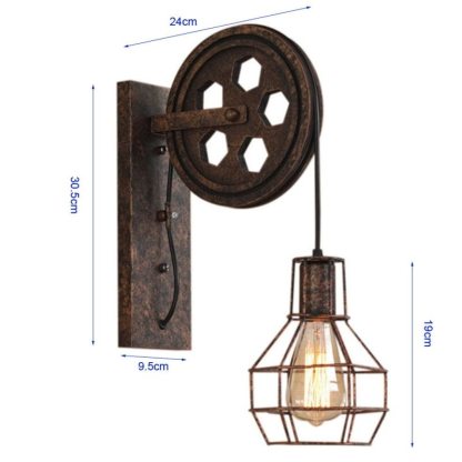 Alessio Retro Bronze Wall Lamp Dimensions