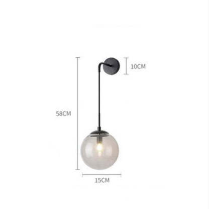 Dimensions of Valentina LED Wall Lamp - Glass Globe Light