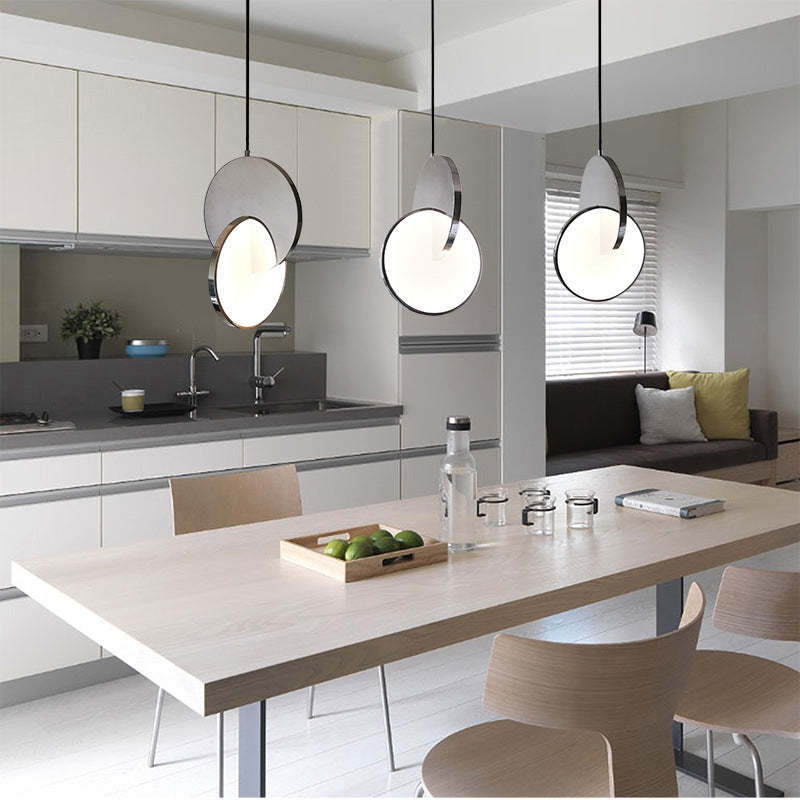 Welsh Pendant Light Disc in dining room setting, contemporary design