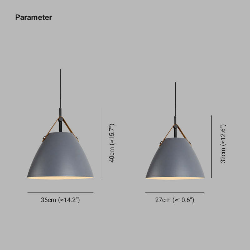 Carins pendant light dimensions, hat-shaped lighting.