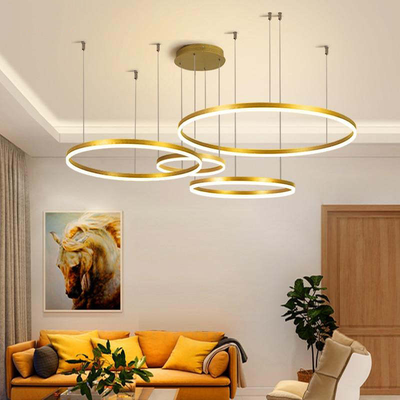 Arisha Modern Pendant Light in Living Room - Circular LED Lighting Arisha Modern Pendant Light Tir-Circle Metal