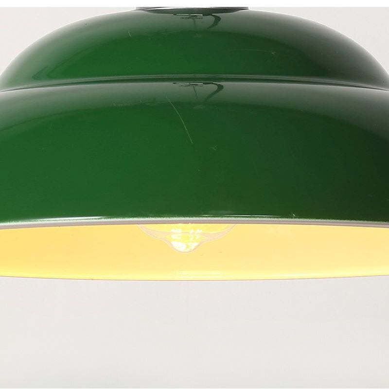 Hailie Green Industrial Pendant Light - Dome Shade