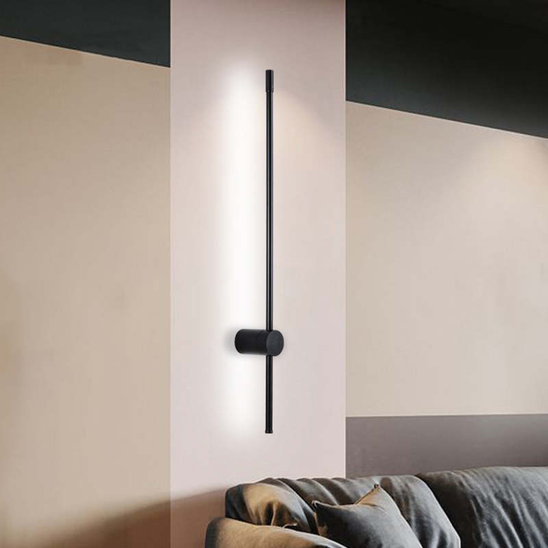 Modern minimalist black LED wall reading lamp