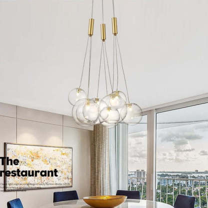 Valentina glass globe pendant light in restaurant setting