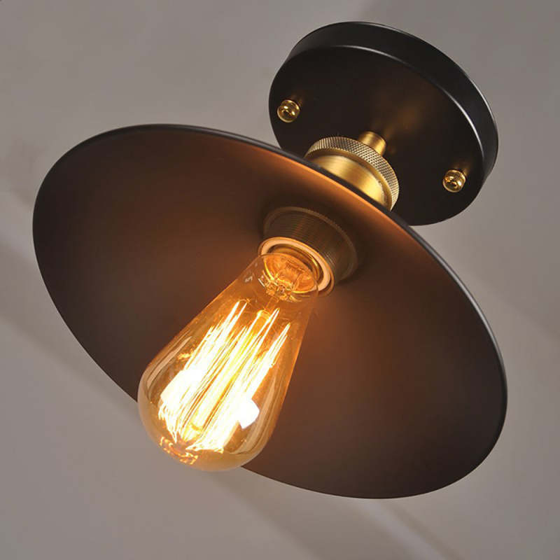 Black Alessio Industrial Ceiling Light with LED bulb