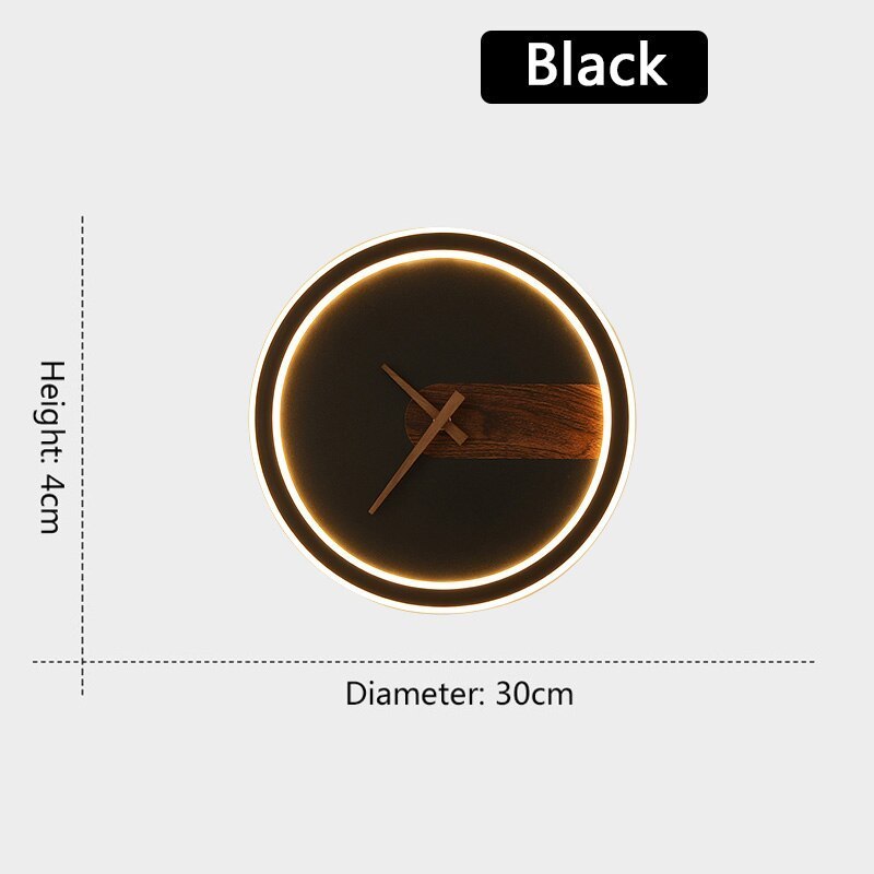 Nielsen Black Wall Lamp with Dimensions: 30cm diameter, 4cm height.