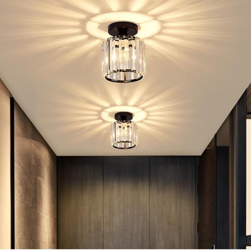 Herbert Modern Metal/Crystal Flush Mount Ceiling Light, 3 Colors