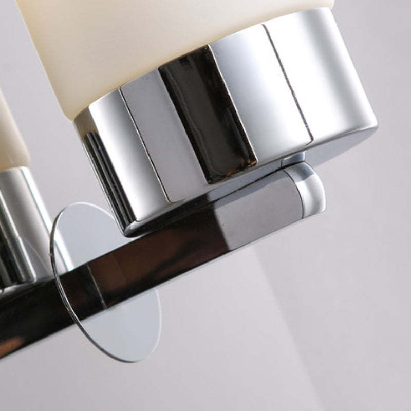 Modern wall lamp detail, metal and glass fixture