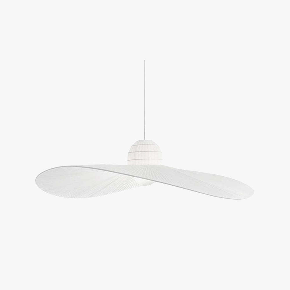 White Renée Pendant Light - Wide Brim Hat Design