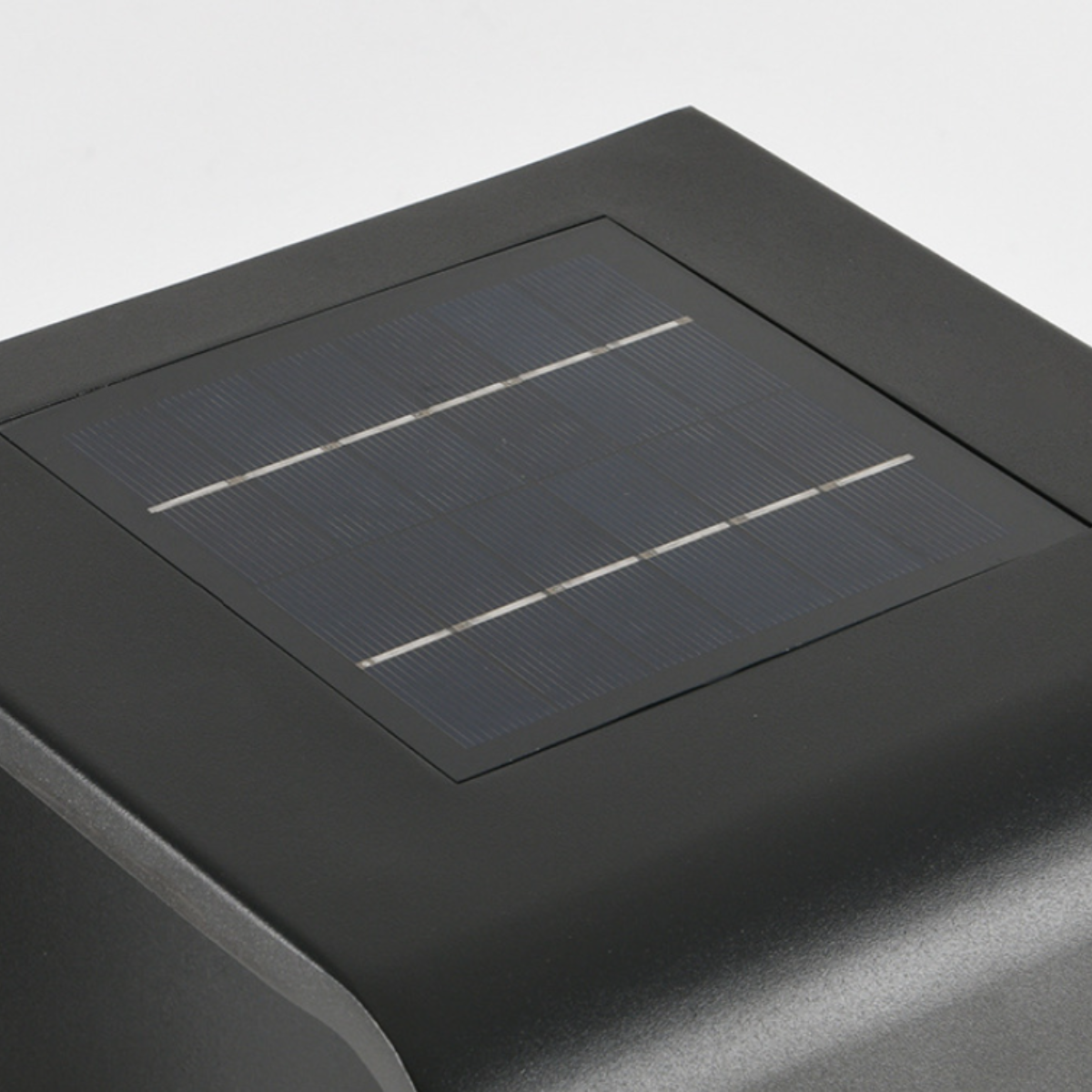 Orr minimalist outdoor lamp solar panel detail Orr Minimalist Cuboid Candle Outdoor Floor Lamp Garden