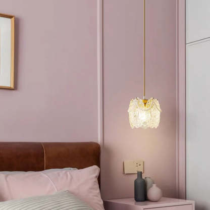 Kirsten French Lacey Flower Pendant Light in bedroom