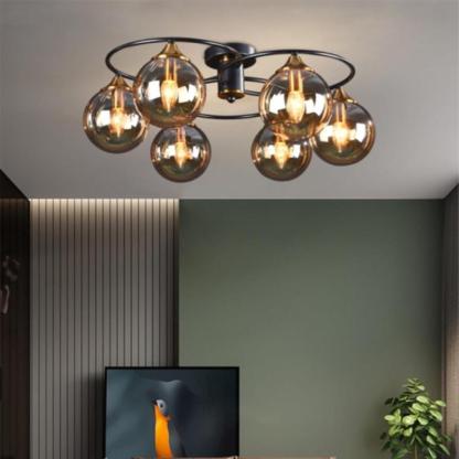 Living room featuring Valentina Nordic bubble glass ceiling light