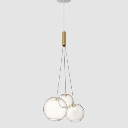 Valentina pendant light with clear glass globes
