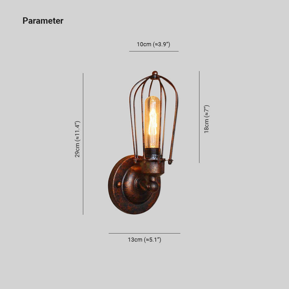 Alessio vintage bronze wall lamp dimensions