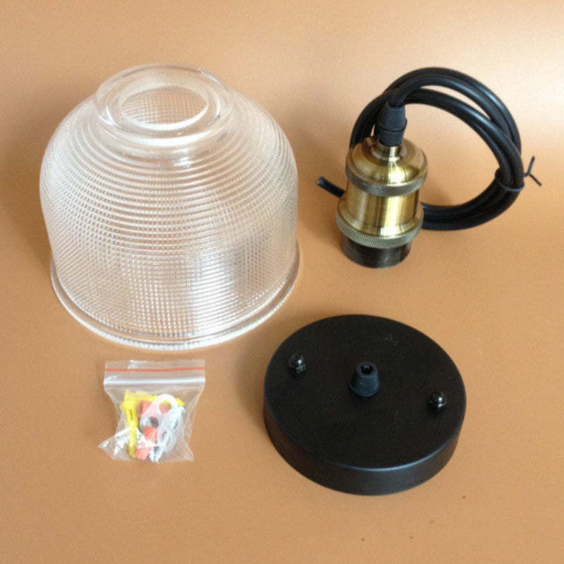Hailie Art Deco pendant light parts: glass shade, fixture