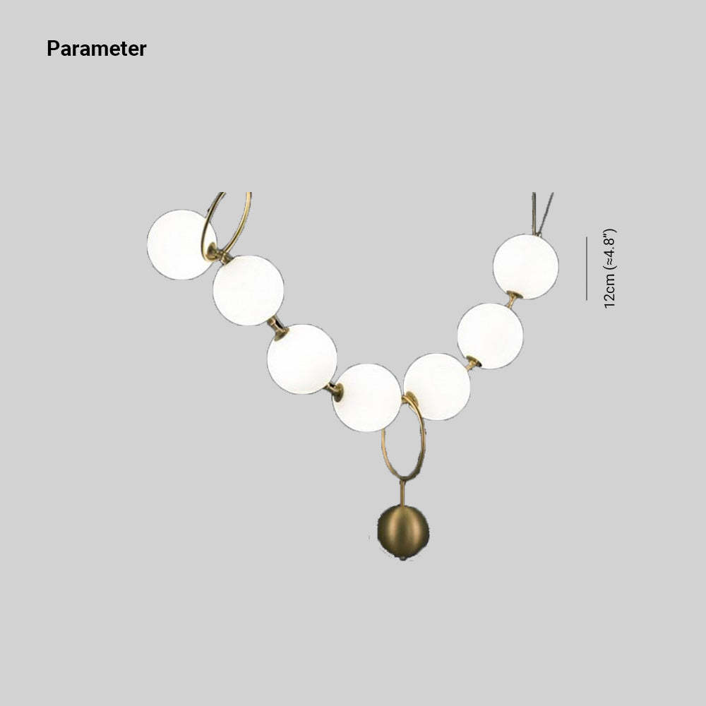 Valentina pendant lamp, creative necklace design, white ball lights