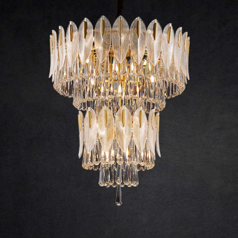 Marilyn Feather Crystal Chandelier, luxury lighting for living room