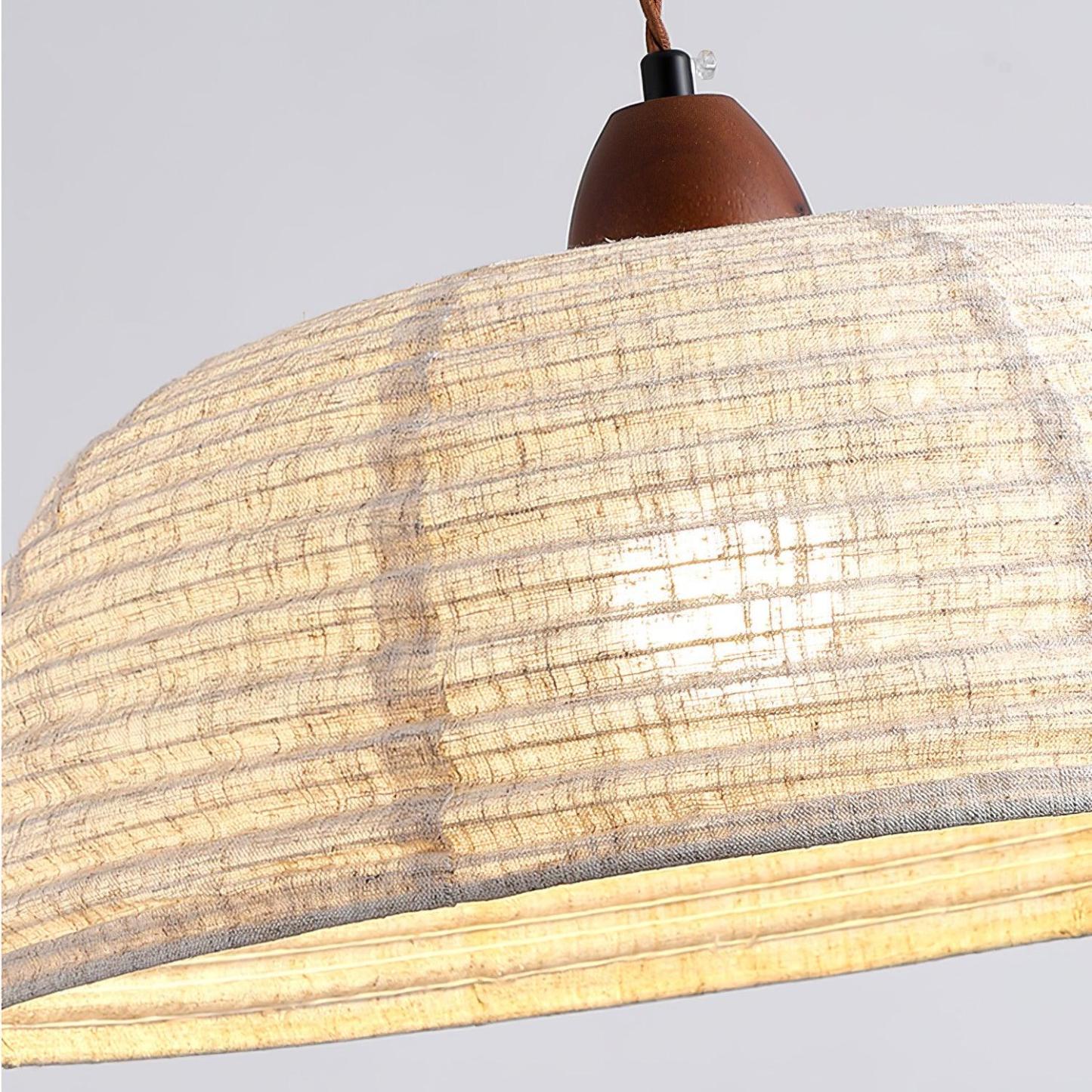 Ritta Retro Lantern Pendant Light - Fabric Shade Detail