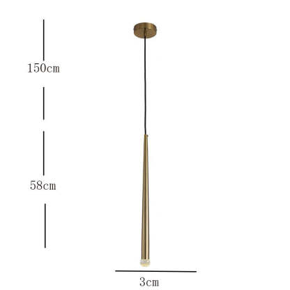 Carr pendant light dimensions: 150cm cord, 58cm body.