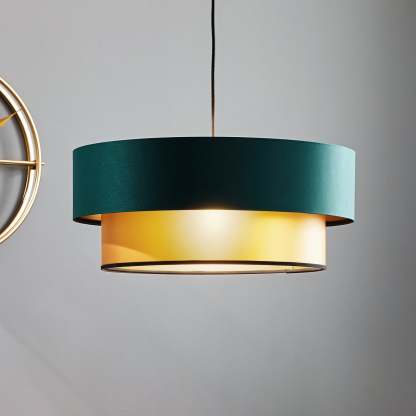 Morandi double-layer pendant light, green and gold