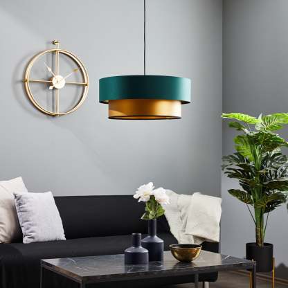 Green and gold Morandi pendant light in living room