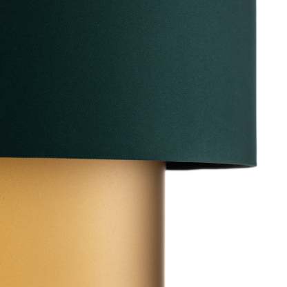 Close-up of green & gold Morandi pendant light.
