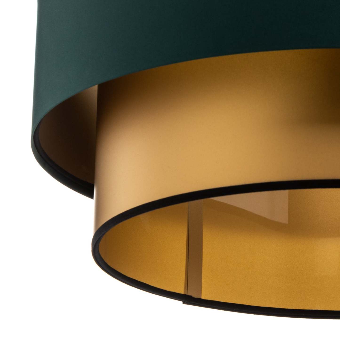 Green and gold Morandi pendant lighting close up.
