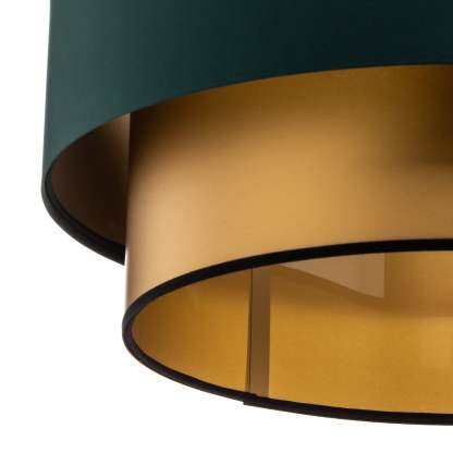 Green and gold Morandi pendant lighting close up.