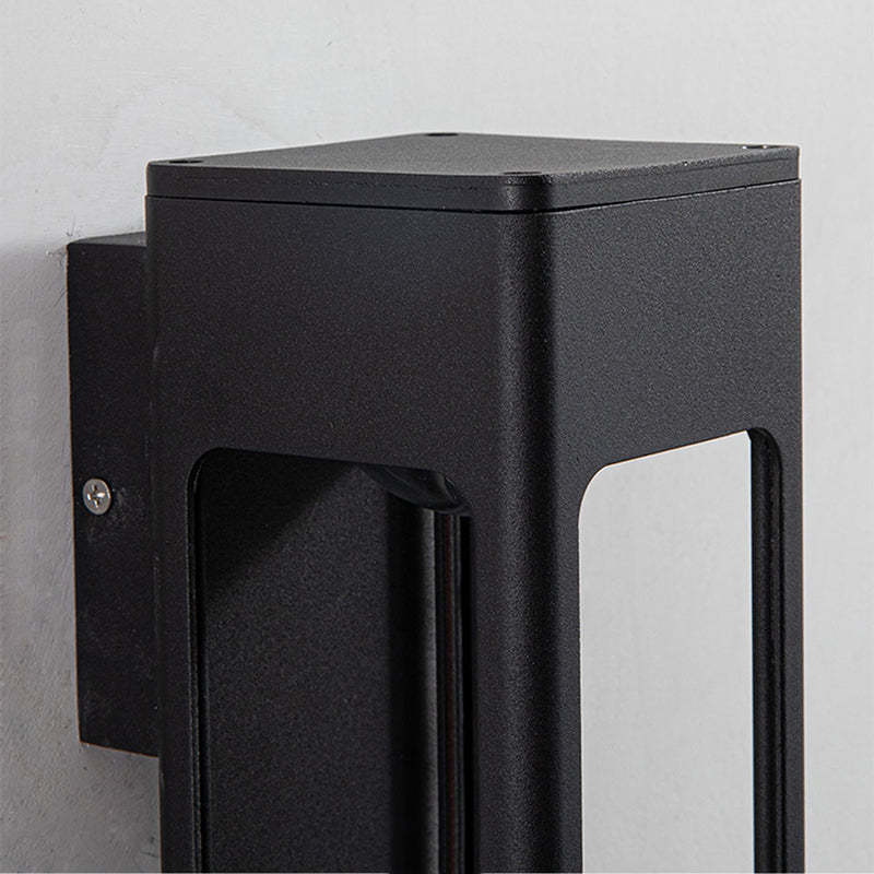 Orr Modern Geometric Outdoor Wall Light - Black