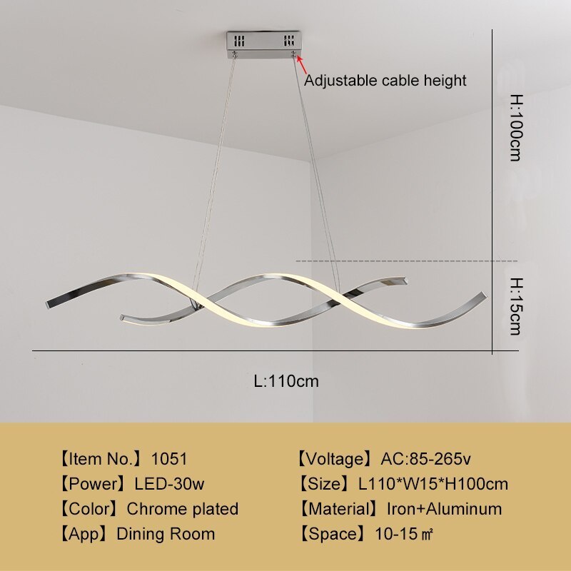 Louise Chrome Pendant Light Dimensions