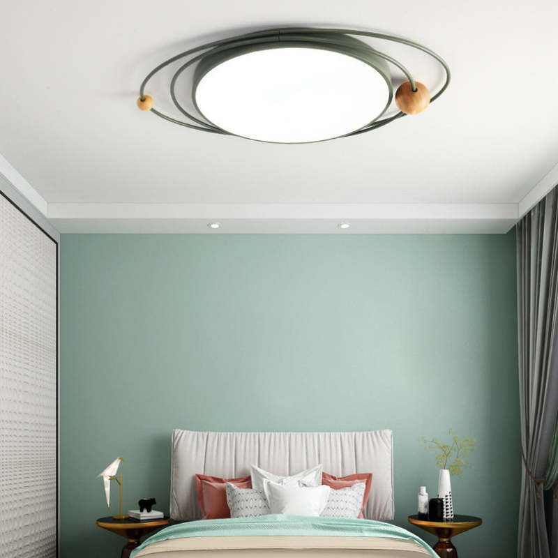Quinn modern ceiling light in a bedroom, galaxy design