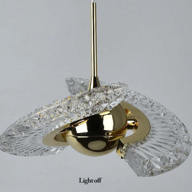 Kristy Nordic pendant light detail with gold and crystal