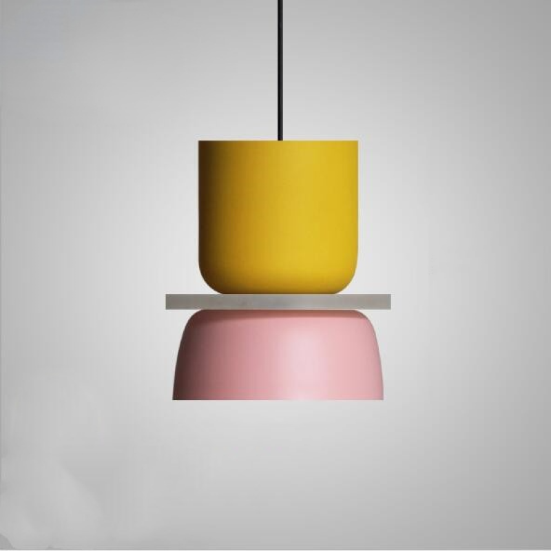 Morandi Pendant Light, yellow and pink color