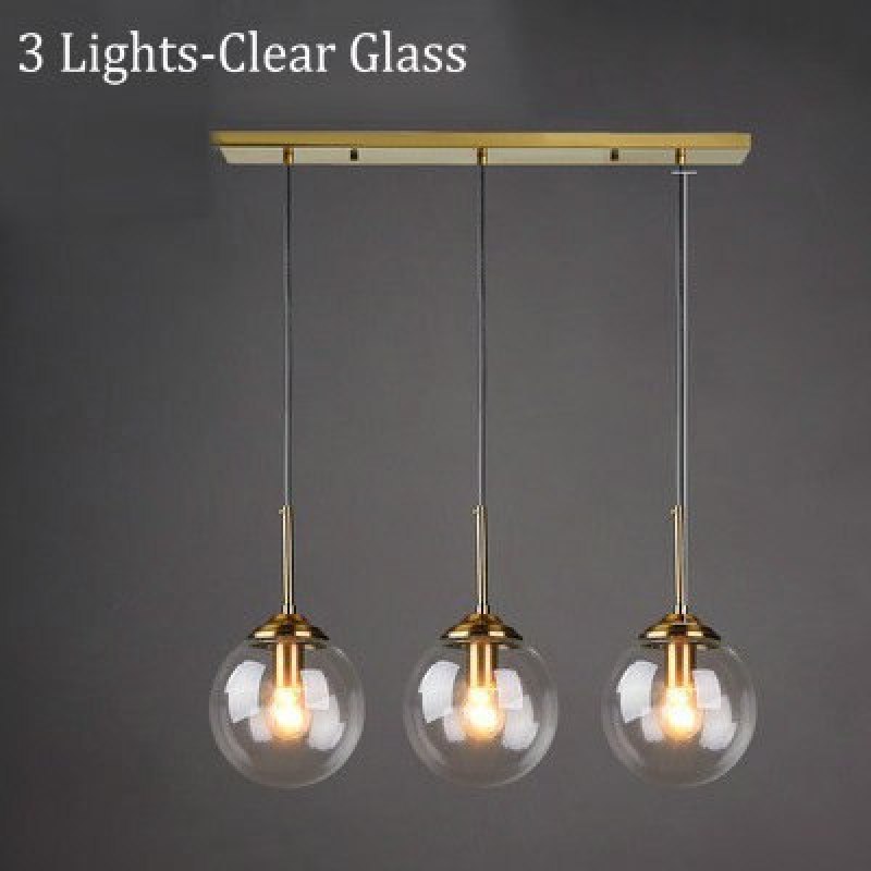Valentina Clear Glass Pendant Light, 3 lights, modern lighting