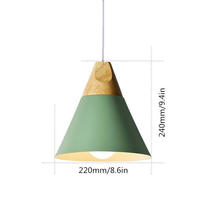 Green Morandi pendant light dimensions: 240mm x 220mm