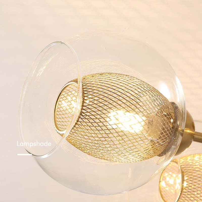 Valentina Chandelier lampshade detail, glass and metal