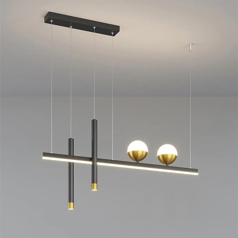 Modern dining room pendant light fixture with globe design