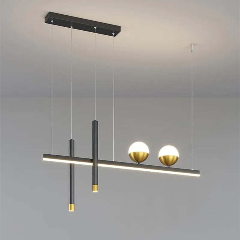 Modern dining room pendant light fixture with globe design