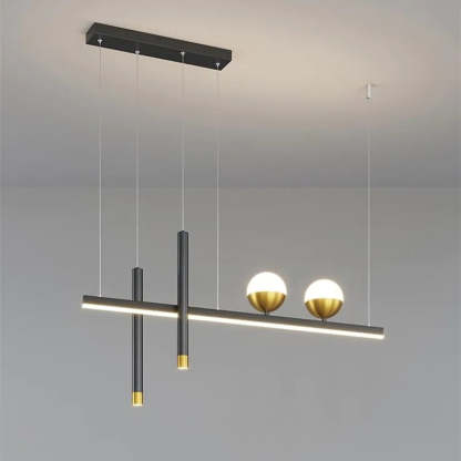 Modern dining room pendant light fixture with globe design