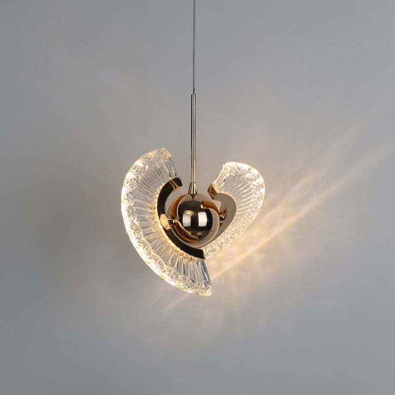 Kristy Nordic pendant light, gold and acrylic design