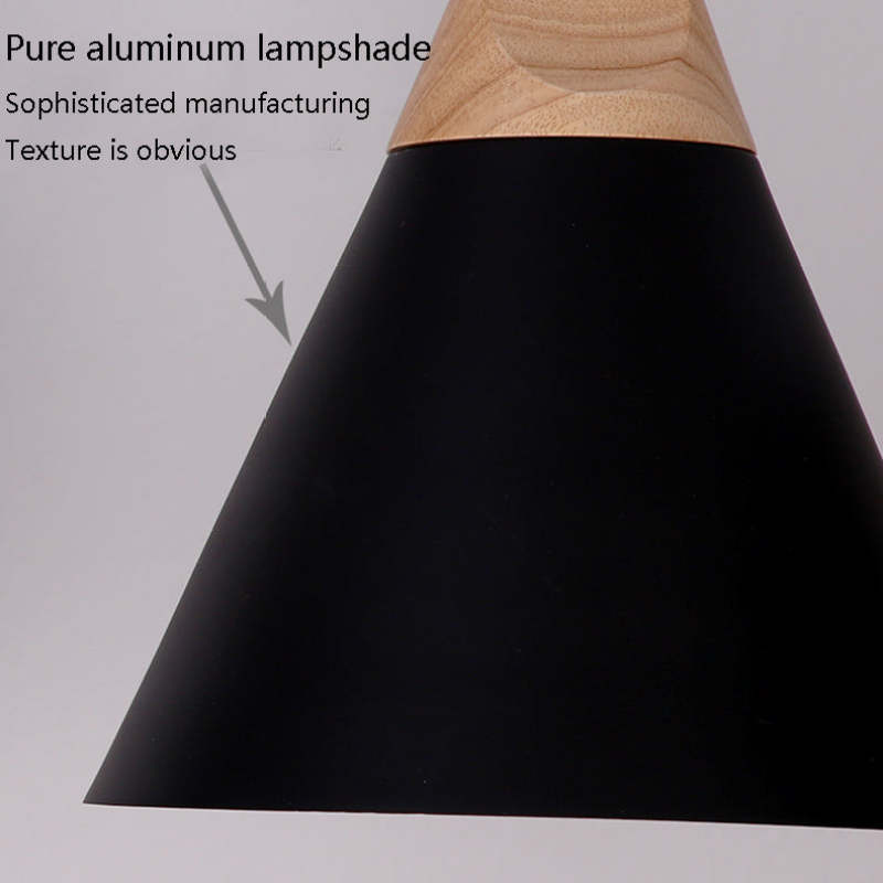 Black aluminum lampshade detail, Morandi pendant light