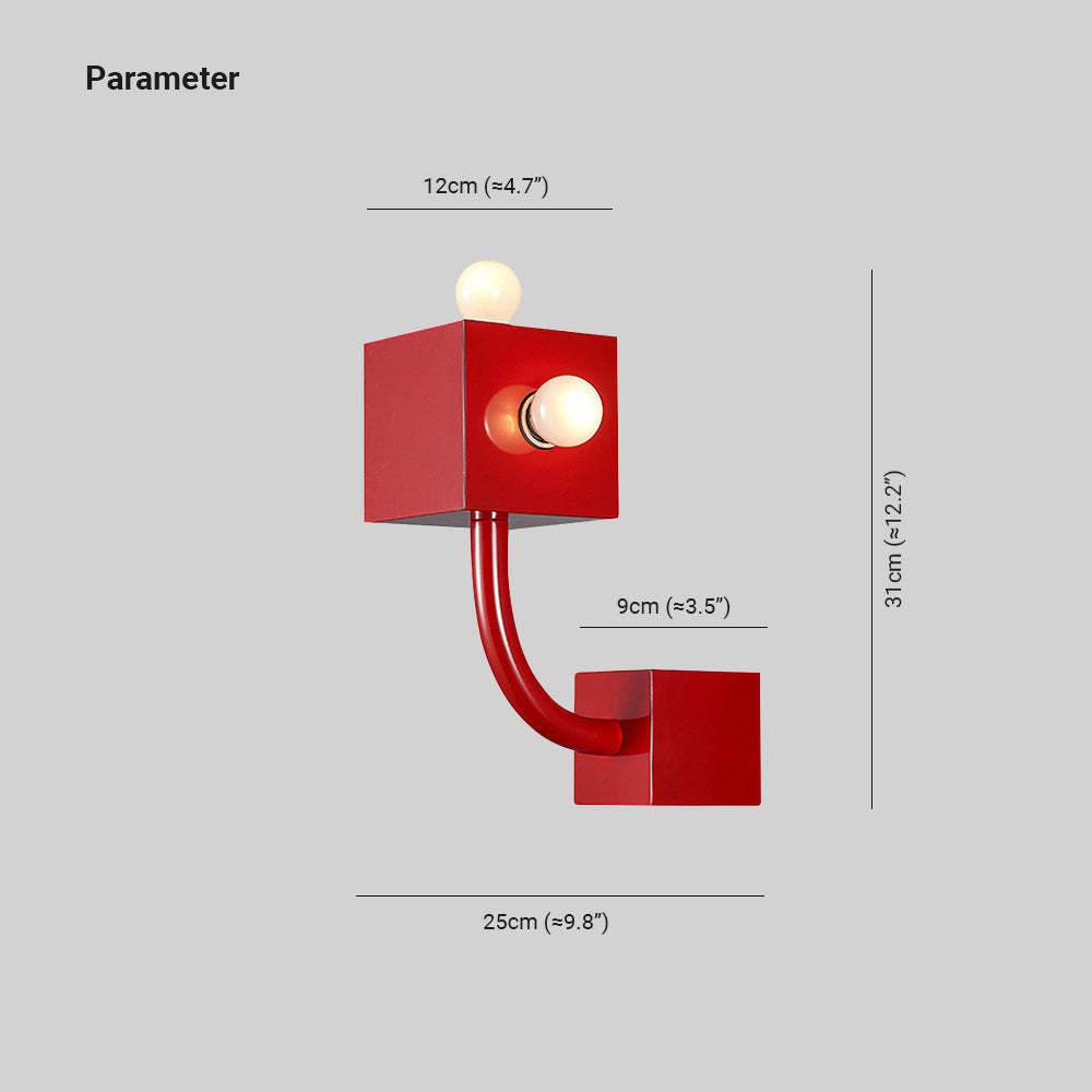 Fateh Red Wall Lamp Dimensions